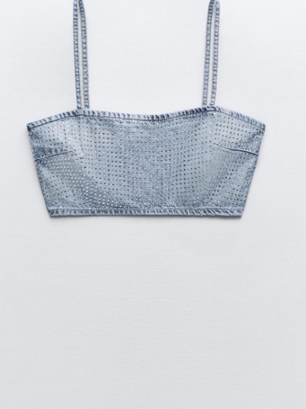 Zara Phinostone Denim Top. New With Tags